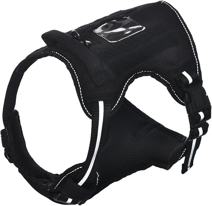 Amazon Basics No-Pull Dog Harness, Adjustable Front Clip, Escape Proof Tactical Vest, X-Large, Black
