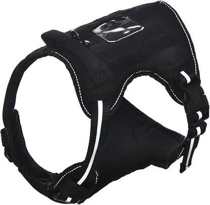 Amazon Basics No-Pull Dog Harness, Adjustable Front Clip, Escape Proof Tactical Vest, Small, Black