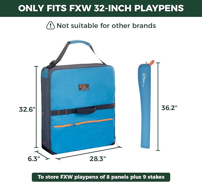 FXW Specialized Dog Playpen Storage Bag (Not Suitable for Other Brands), Designed for RV Trips, Fits 32" H 8 Panels and 9 Stakes, 1 Pack│Patented