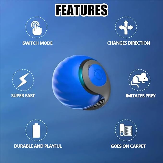Speedy 2.0 Tail 2 Packs Interactive Cat Toys for Indoor Cats, Automatic Cat Toy with Tail, Electric Rolling Ball on Carpet,Cat Toys for Bored Indoor Adult Cats
