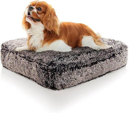 Bessie and Barnie Frosted Willow Extra Plush Shag Faux Fur Luxury Sicilian Rectangle Pet/Dog Bed (Multiple Sizes)