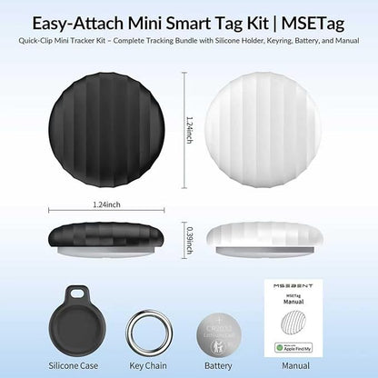 Tracker Tag - 2 Pack [Apple MFi Certified] Bluetooth Trackers Works with Apple Find My (iOS Only) - IP67 Waterproof Item Finders | Track Keys, Wallet, Luggage, Backpack