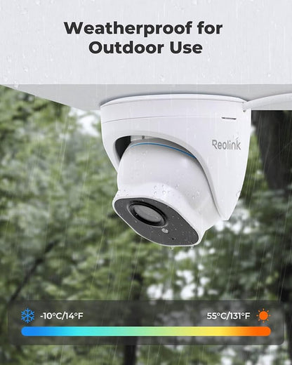 REOLINK 5MP PoE Security Camera, Surveillance Outdoor Indoor for home, Person/Vehicle/Pet Detection, Time-Lapse, Work with Smart Home, 100ft IR Night Vision, Support 512GB SD Card, RLC-520A(Pack of 2)