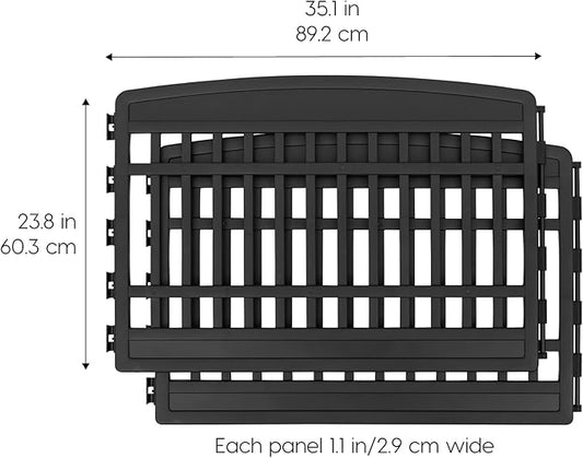 IRIS USA 24" 2-Panel Add-On Panels, Pet Dog Puppy Playpen, Foldable, Customizable, Black