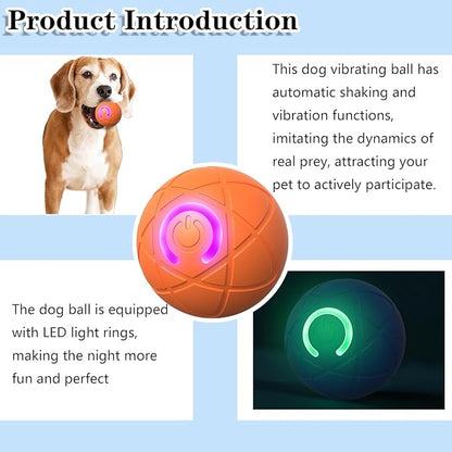 IRIDESCENT Interactive Dog Toys Dog Balls Activated Automatic Rolling Ball for Puppy Small Dogs Smart Jumping Automatic Moving Bouncing and Rotating Ball Vibrating Keep Them Busy