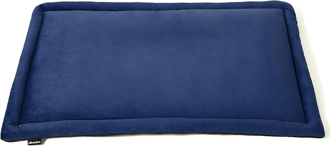 Allisandro Lightweight Waterproof Dog Bed Pad, 1.5" Thick Travel Mat for Crates, Kennels & Elevated Beds, Washable Non-Slip Sleeping Mat for Small to Large Dogs, 36 x 23 Inches, Navy Blue