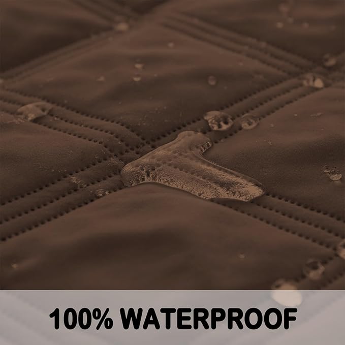 fuguitex Waterproof Dog Blanket Reversible for Small Dogs Resistant Leakproof Washable Couch Cushion Bed Protector Cover for Indoor Furniture Pet Friendly（40"*50",Brown+Chocolate