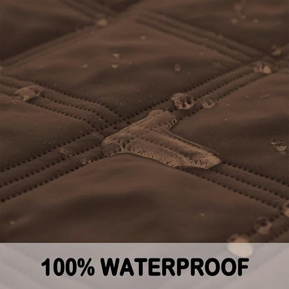 fuguitex Waterproof Dog Blanket Reversible for Small Dogs Resistant Leakproof Washable Couch Cushion Bed Protector Cover for Indoor Furniture Pet Friendly（40"*50",Brown+Chocolate