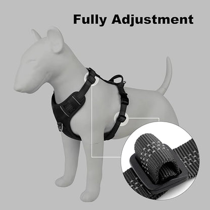 Plutus Pet No Pull Dog Harness, Reflective Adjustable Dog Vest Harness with Handle, Escape Proof, Soft Padded for Small Medium Large Dogs (Black, XS)