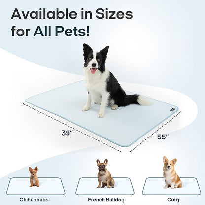 Zonli Premium Cooling Blanket for Dogs-Lightweight Fluffy Pet Throw & Bed Cover,Cooling Mat for Dogs,Cats&Puppies - Breathable,Durable Summer Blanket-Oversized 39"×55" Pet Pad, Machine Washable (Blue)