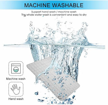 SOMOYA Dog Self Cooling Mat Pet Washable Cooling Pads Blanket Sleeping Kennel Mat,Ice Silk Sleep Mat Pad Non-Toxic Breathable Sleep Bed Beach for Large Dogs Cats (Grey, 27.5x39.4 in)