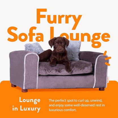 Moots Furry Pet Sofa Lounge, Charcoal, Small