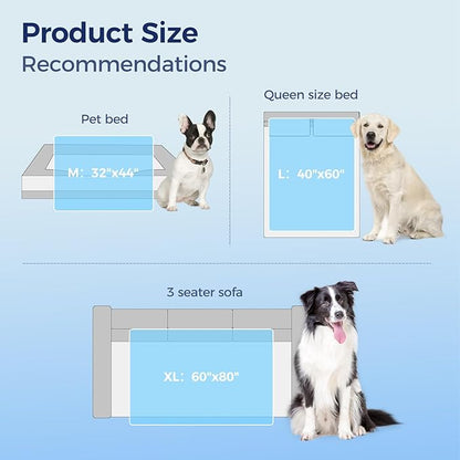 Rywell Cooling Blanket for Dogs, Large Dog Cooling Mat Q-Max>0.5, Durable&Versatile with Cooling&Soft Surfaces for All Seasons,Waterproof Protect Sofa Bed,40 * 60IN Washable Dog Blanket