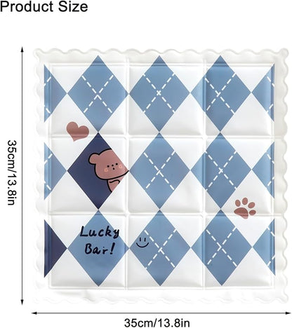 Dog Cooling Mat 13.7” x 13.7” Pet Summer Self-Cooling Pad for Dogs and Cats Non-Toxic Gel No Water or Electricity Needed Easy Washable