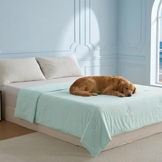 Soulbond Cooling Blanket for Extra Large Dogs - Q-MAX>0.45, Washable Cool Pet Cats Throw Blanket for Hot Weather, Self-Cooling Soft Dog Mat for Bed Crates Couch Sofa Cars(50"x60", Mint Green)
