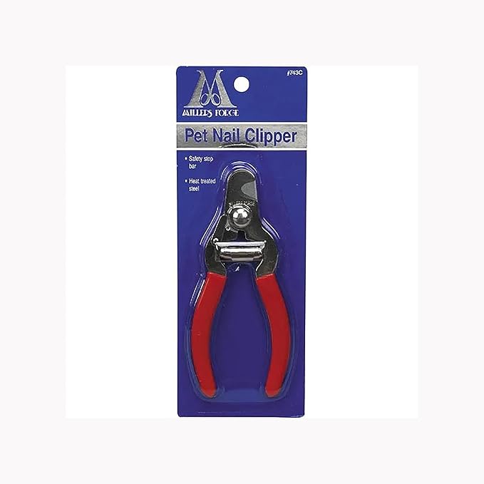 Millers Forge Steel Pet Nail Clipper 743C with Safety Stop Bar Small Medium Dog Updated Edition