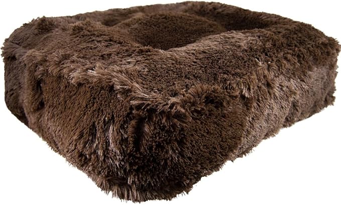 Bessie and Barnie Frosted Willow Extra Plush Shag Faux Fur Luxury Sicilian Rectangle Pet/Dog Bed (Multiple Sizes)