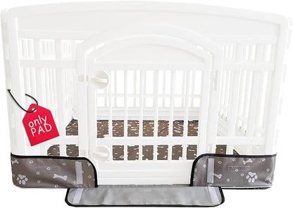 Dog Playpen Bottom Pad Fits for 35 Inch 4 Panels Exercise Pet Playpen, Dog Crate Pad Puppy Playpen Pad Leakproof Non-Slip(Playpen Not Included) Gray