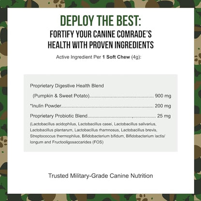 Operation Good Boy Probiotics for Dogs, Digestive Health Supplement for Pets, Daily Probiotic Chews – 90 Soft Treats, Natural Ingredients, Veteran Owned - Beef Flavored