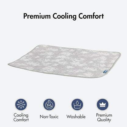 Spark Paws Cooling Mat for Dogs - Self Cooling Dog Mat & Pet Cooling Pad for Large, Medium & Small Dogs - Non-Toxic, Non-Gel Washable Cooling Bed - Cloud Grey - Size L