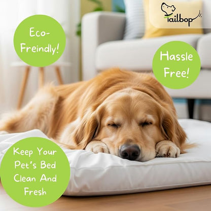Tailbop Disposable Pet Bed Covers, Fits All Dog and Cat Beds or Mats, Waterproof, Odor and Dirt Resistant, 3 Pack (S-M)