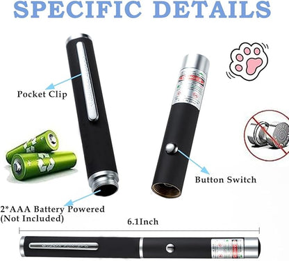 IVVTRYI 3-Pack Cat Laser Pointer - Red, Green, Purple Beams for Kitten & Puppy Play, Indoor Training Toy. Teaching/Office presentations, Stargazing, and Construction Sites. Portable.