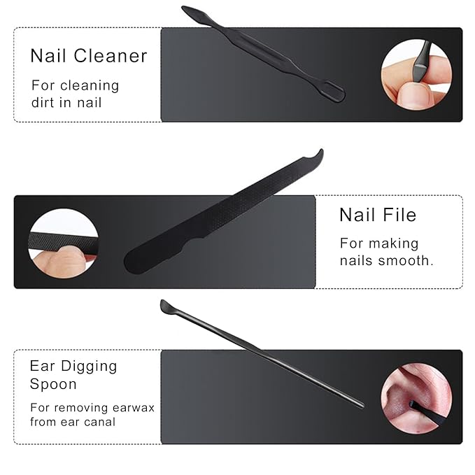 Nail Clipper & Grooming Set,10-Piece Manicure Set, Nail Care Kit with Travel Case, Ideal Christmas Gift or Stocking Filler Stuffers for Men & Women