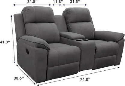 PureFit 2 Seat Recliner Cover for Loveseat, Peacock Blue/Beige, Water Resistant, Reversible, Furniture Protector for Recliner, Sofa, Durable, Machine Washable