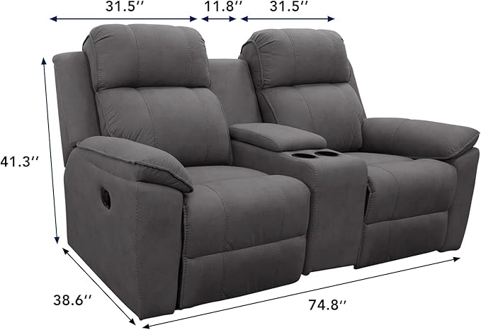 PureFit Water Resistant Reversible Loveseat Recliner Couch Cover for Double Recliner with Console – Non Slip Split Sofa Cover, Washable Reclining Cover for 2 Seat Recliner (2 Seat, Wine/Beige)
