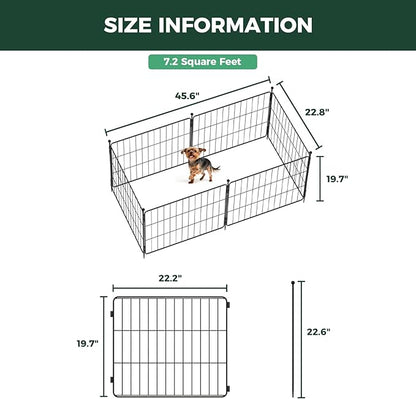 FXW MiniPaws Unleashed Dog Playpen, Expandable & Portable Design for Yard, RV Camping and Indoor Use, for Puppies and Small Dogs, 20-inch 6 Panels
