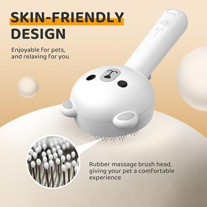 Pecait Cat Steam Brush, Self Cleaning Pet Spray Hair Removal Comb with Release Button, 3 in 1 Cat Brush for Indoor Cats for Shedding, Waterproof Pet Grooming Brushes for Long Short Haired Dogs Cats