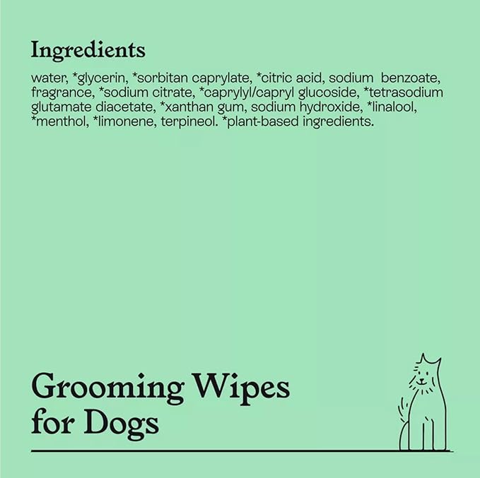 Kindfull Dog Grooming Wipes – 3 Pack (180 Total), Botanical Mint Scent – Gentle, pH-Balanced Pet Wipes for Paws & Fur – Plant-Based, Alcohol-Free – 7.9" x 7.7" Each