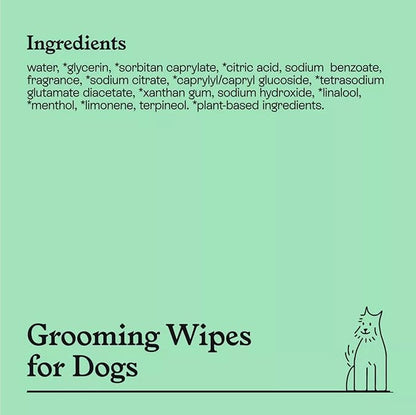 Kindfull Dog Grooming Wipes – 3 Pack (180 Total), Botanical Mint Scent – Gentle, pH-Balanced Pet Wipes for Paws & Fur – Plant-Based, Alcohol-Free – 7.9" x 7.7" Each