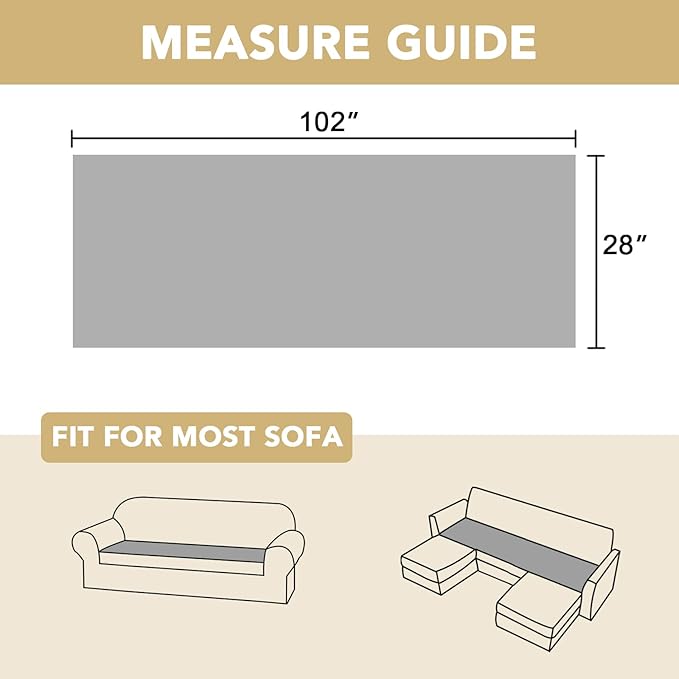 H.VERSAILTEX Chenille Couch Cover for Dogs Washable Soft Fuzzy Sofa Covers for 3 Cushion Couch Sectional Sofa Cover Thick Pet Couch Cover Protector Non-Slip Dog Bed Cover(Stone Blue, 28" x 102")