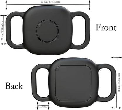 Waterproof Dog Collar Holder for Tile Life360 Mate [2024] 2022 Tracker, Anti Lost Soft Silicone Case for Cat Pet Necklace, Full Body Covered Protective Accessories for Tile Tracker Finder, Black