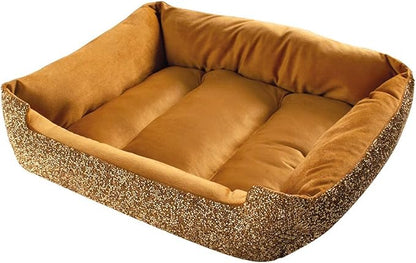 Sparkles Home Pet Bed, Sparkling Rhinestones, Soft, Comfortable Velvet, for Lounging Dogs, Cats, Pets, Gold, Small, Sold Individually