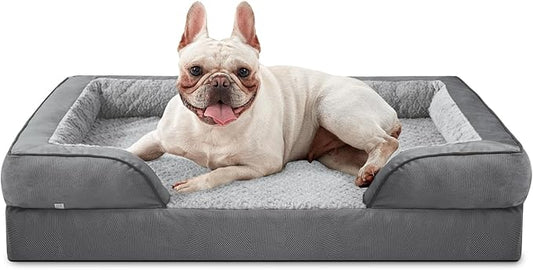 INVENHO Orthopedic Medium Dog Beds for Medium Dogs, Waterproof Egg-Crate Foam Dog Couch Bed with Washable Removable Cover, Waterproof Lining and Nonskid Bottom
