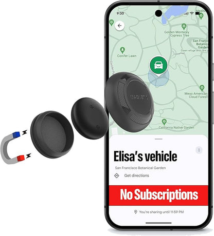 Magnetic Hidden GPS Tracker for Vehicles – 365 Days Battery Life, No Subscription, Car Tracker Device Hidden (Android Tracker)