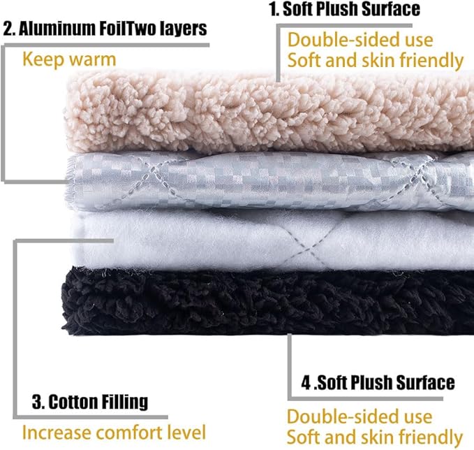 Self Heated Dog Mat Advanced Extra Warm Thermal Pet Warming pad Pad for Indoor Outdoor Pets with Removable Cover Non-Slip Bottom Washable Non Electric Self Warming Dog Bed, 27 * 35inch