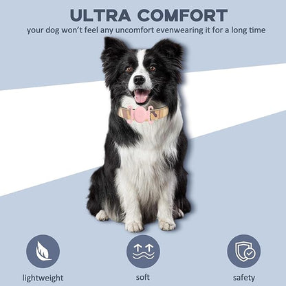 GPS Tracker for Dogs, Mini GPS Cat Tracker, IPX8 Waterproof GPS Trackers for Cats with Holder, No Monthly Fee, Work with Apple Find My(iOS Only), Smart Trackers for Dogs-Pink-4
