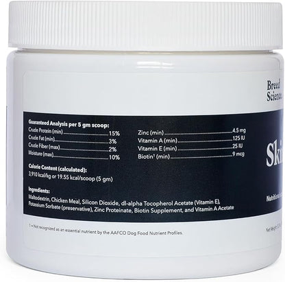 Skin and Coat Supplement Powder for Small Dogs- Anti Allergy Treatment and Itching Relief- with Vitamins A, E and Biotin - Care Products and Shedding Control Supplements for Itchy Pets