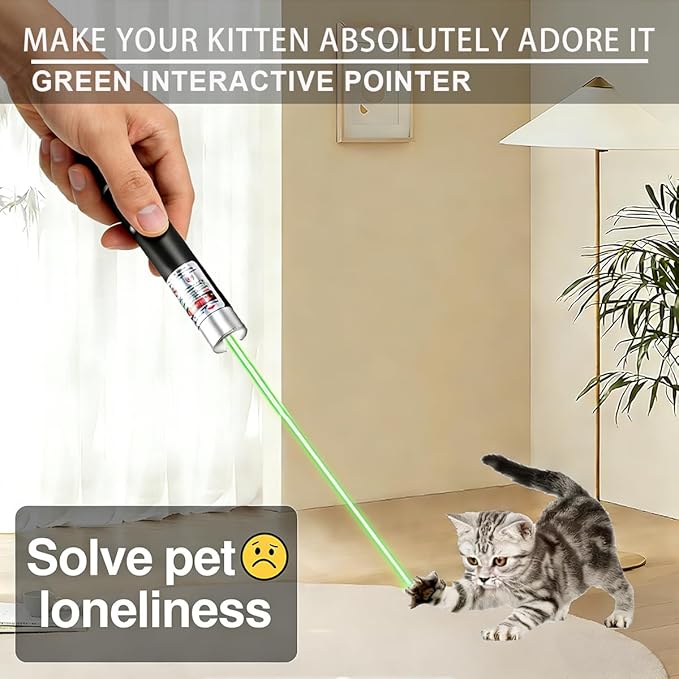IVVTRYI 3-Pack Cat Laser Pointer - Red, Green, Purple Beams for Kitten & Puppy Play, Indoor Training Toy. Teaching/Office presentations, Stargazing, and Construction Sites. Portable.