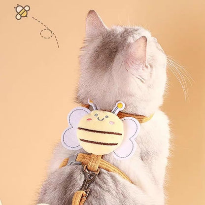 Cat Harness and Leash Set, Cat Harness Escape Proof, Rabbit Harness and Leash Set, Costumes for Cats and Bunny (A, Large)