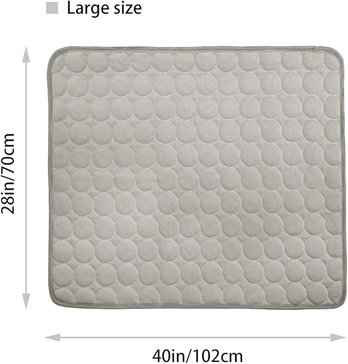 Washable Dog Mat Ice Silk Cooling Mat for Dogs Pet Self Pad Blanket Dog Pad for Indoor & Outdoor Car Seats (40x28 in, Light Grey)