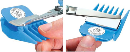SCAREDY CUT Silent Pet Grooming Kit for Dog, Cat and All Pet Grooming - A Quiet Alternative to Electric Clippers for Sensitive Pets (Left-Handed Blue)