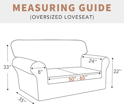 Easy-Going 100% Waterproof Oversized Loveseat Couch Cover, Dual Waterproof Sofa Cover, Stretch Jacquard Sofa Slipcover, Leakproof Furniture Protector for Kids, Pets, Dog and Cat, Bluestone