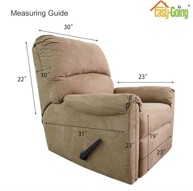 Easy-Going Recliner Chair Slipcover Reversible Sofa Cover Water Resistant Couch Cover Furniture Protector with Elastic Straps for Pets Dog (Recliner 22 inch, Greyish Green/Beige)