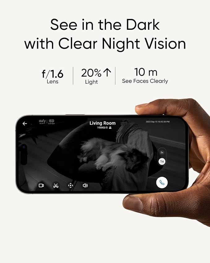 eufy Security 4K Indoor Camera S350-No Subscription, Dual Cameras,8× Zoom,360° Pan &Tilt, Work as Pet Camera,Nanny/Elder/Baby Monitor,AI Auto-Tracking, Human/Pet Detection, 2.4G/5G Wi-Fi