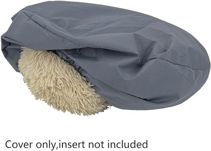 Round Dog Bed Cover Waterproof Grey 22 Inch