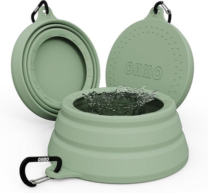 OHMO Spill Proof Collapsible Dog Water Bowl 24oz for Cars, No Splash Portable Bowls for Dog Travel, Pet Essentials for Road Trips, Cat Travel Accessories